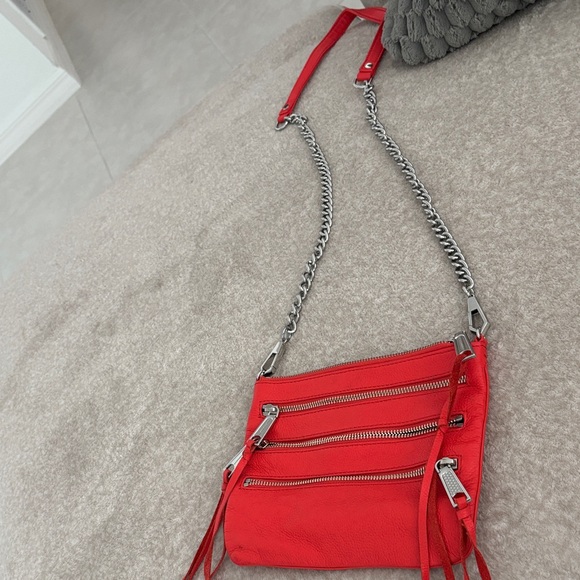 Rebecca Minkoff Handbags - Rebecca Minkoff Red Crossbody Bag with Chain Strap